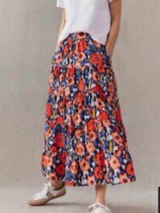 Boden Dresses & Skirts - Boden tiered floral cotton poplin skirt size 8